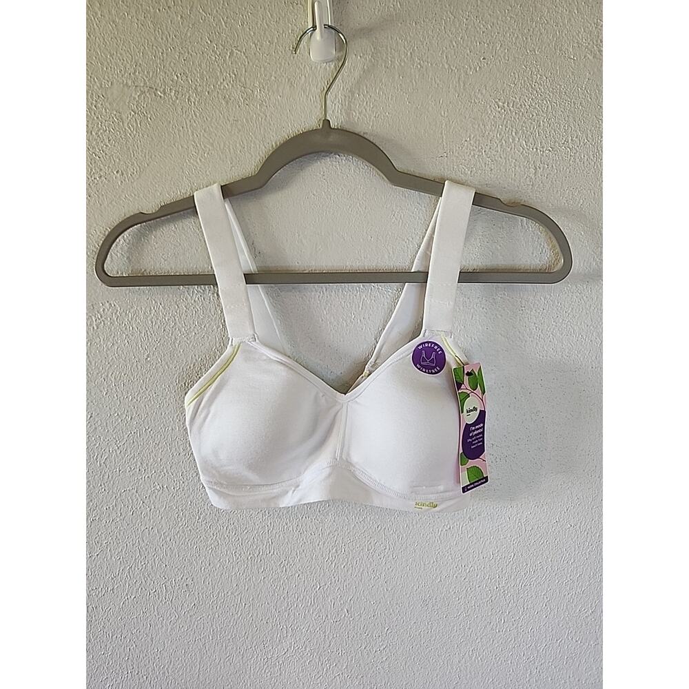 NWT Kindly Yours Sustainable Bralette Size S White Sports Bra Seamless